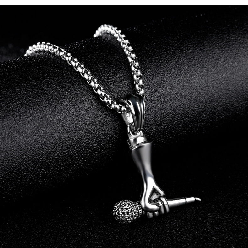 Fashion Microphone Necklace Rock Hip Hop