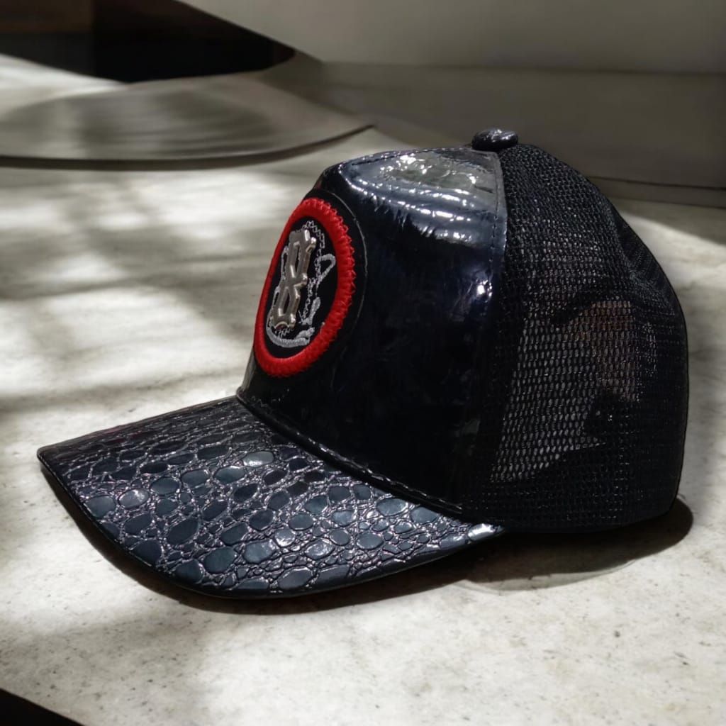 Black leather net cap - Net cap