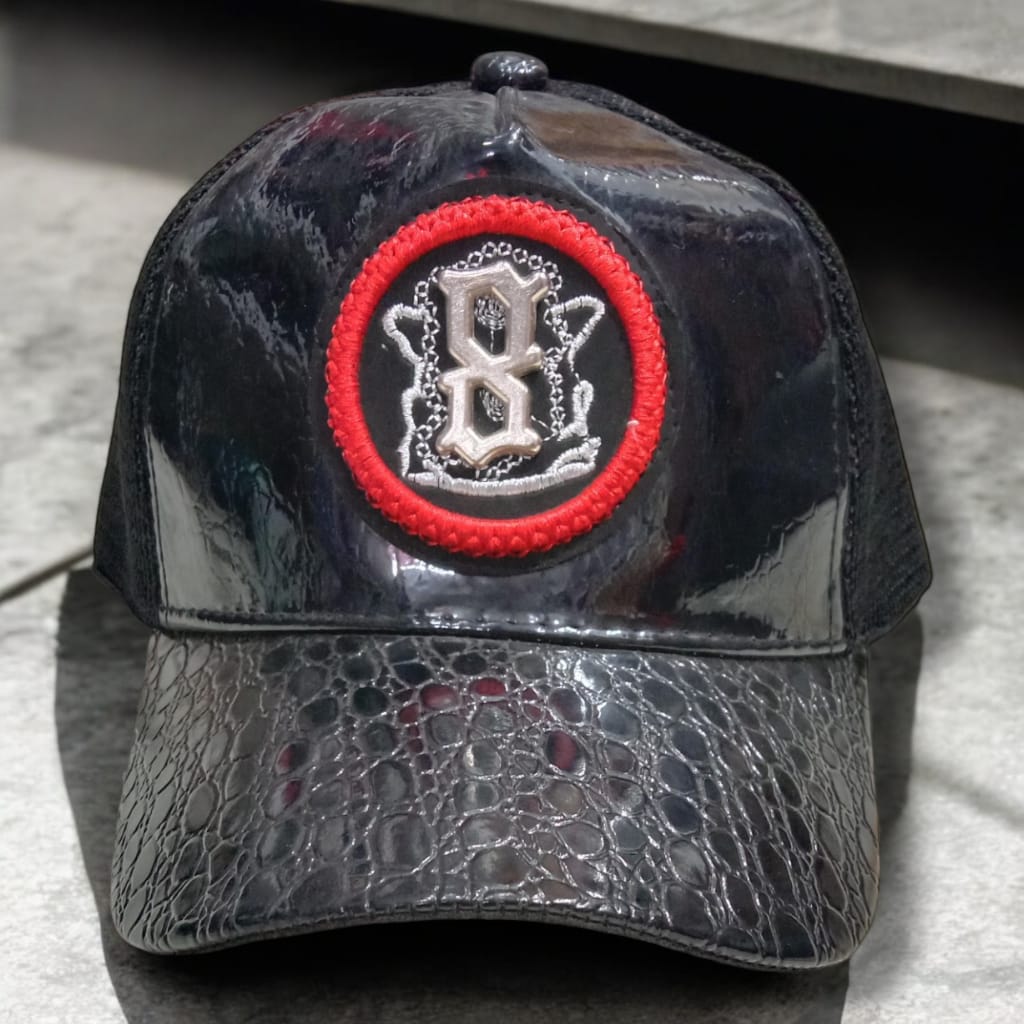 Black leather net cap - Net cap