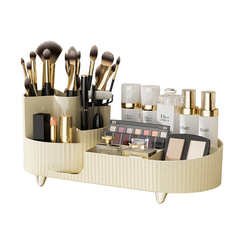 Cosmetics Storage Box Rotating Pen Holder Dresser Table Large Capacity Makeup Brush Lipstick Eye Shadow Puff Storage Rack